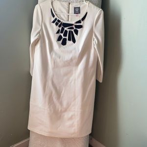 Off White Dress with Beautiful Neck Decor